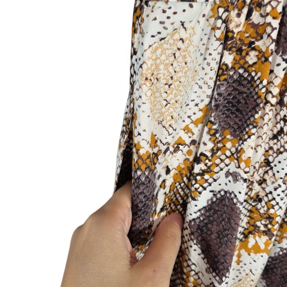 Anthropologie Maeve Snake-Printed Maxi Dress Tiered Cotton Summer Boho Preppy 6P - Picture 9 of 14